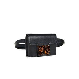 MONTUNAS Cala Leather Convertible Tortoiseshell Acrylic Belt Bag